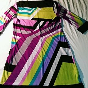 Sz 14 Abstract Print Bodycon Dress by Soho